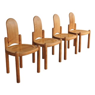 Vintage Dining Chairs in Pine For Sale