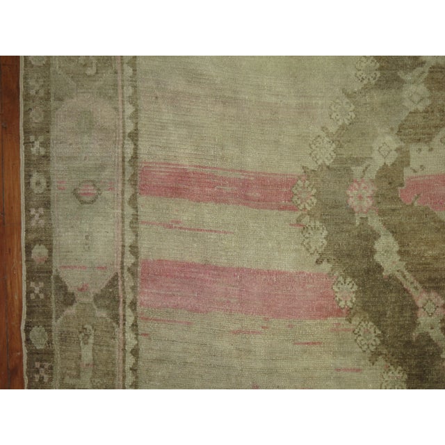 Vintage Neutral Pink Pop Turkish Gallery Rug - 6'4" x 12'1" For Sale In New York - Image 6 of 8