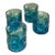 Vintage Blue Embossed Glass Shot Glasses - Set of 4 For Sale