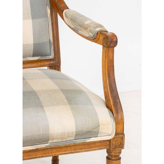 French Louis XVI Style Walnut Armchair For Sale - Image 3 of 7