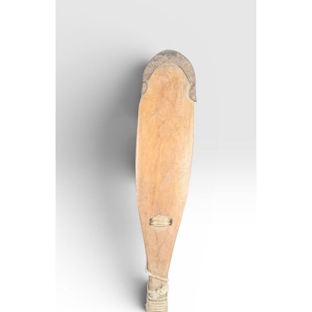 American Antique Primitive Hand Hewn Garden Adze With Hand Wrought Iron Edge For Sale - Image 3 of 8