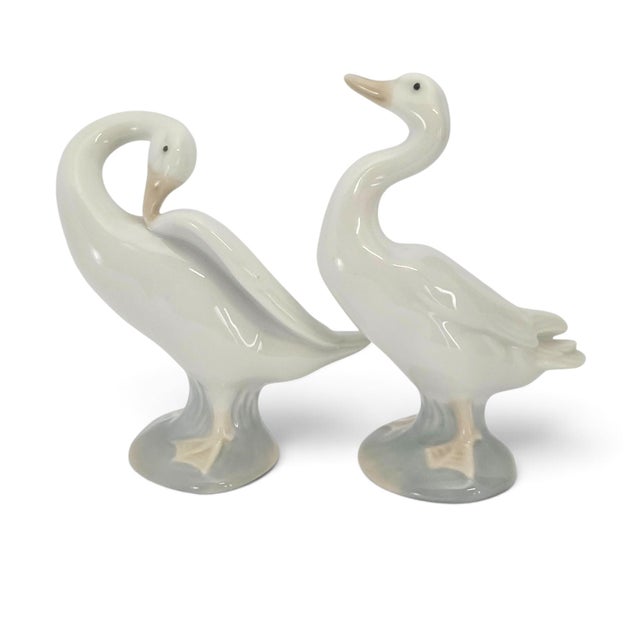 Ceramic Pair of Lladro Little Duck Porcelain Figurines #4552 & #4553 For Sale - Image 7 of 12