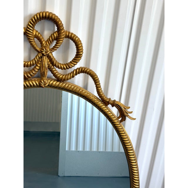 Carvers' Guild Vintage Carver's Guild Rope Bow Mirror For Sale - Image 4 of 9