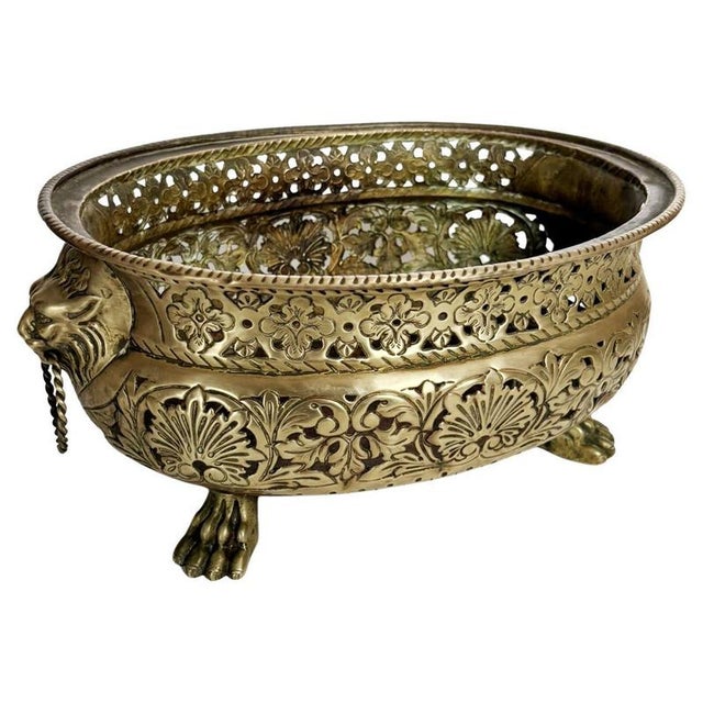 Brass Planter with Lion's Head and Paws, France, 1960 For Sale - Image 11 of 11