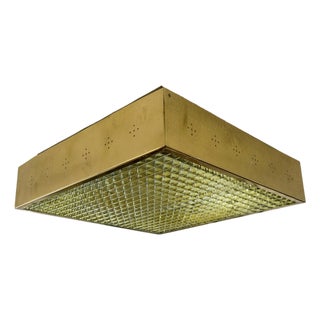 Mid-Century Modern Brass Flush Mount, Sweden, 1960s For Sale