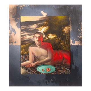 James Stephens - Picnic, 1988 Oil on Canvas Contemporary Figurative Surrealism For Sale