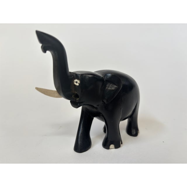 Antique Hand Carved Anglo-Indian Elephant Sculpture, Ebonized Wood For Sale - Image 12 of 14