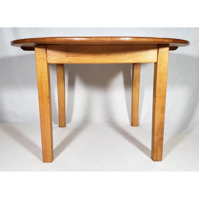 Brown 1960s Shaker Style Vintage Original Solid Maple Wood Table For Sale - Image 8 of 11
