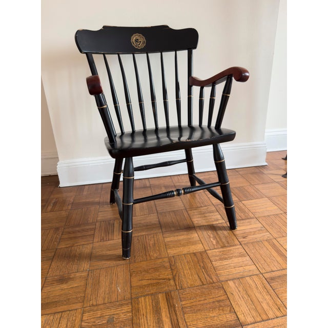 Black Late 20th Century University of Chicago Captain’s Chair, Windsor-Style Armchair For Sale - Image 8 of 17