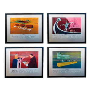 Set of Four Vintage Educational Ford Motor Company Posters, Research and Information Department