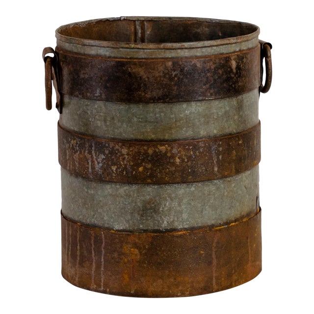 Vintage Indian Iron Bucket For Sale