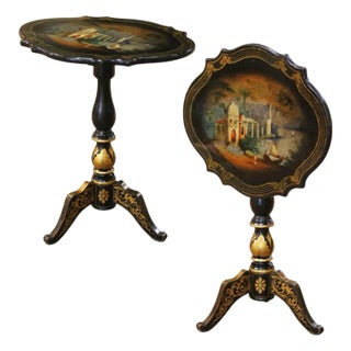 19th Century French Napoleon III Painted Tilt-Top Guéridon Table For Sale