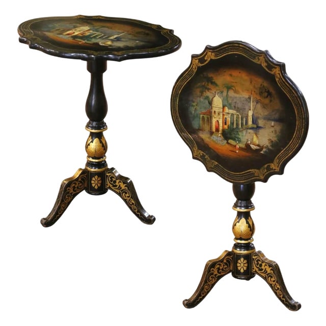 19th Century French Napoleon III Painted Tilt-Top Guéridon Table For Sale
