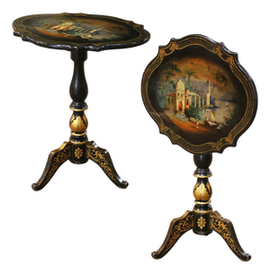 19th Century French Napoleon III Painted Tilt-Top Guéridon Table