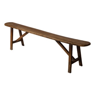 Mid 19th Century Wooden Harvest Bench For Sale