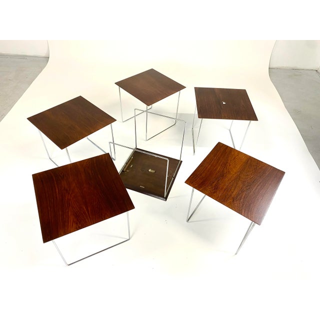 Brown Rosewood Poul Norreklit Magic Puzzle Cube Nesting Tables For Sale - Image 8 of 12