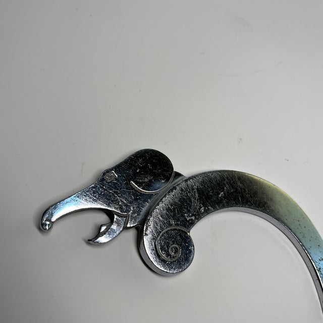 Fantastic vintage 1930s Art Deco Chrome Elephant Figural Bottle Opener. Very rare figural bottle opener in the shape of an...