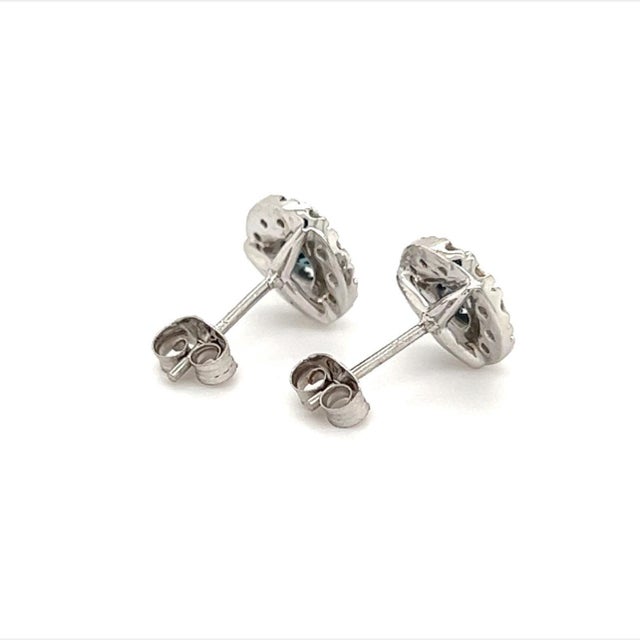 2010s Natural Sapphire Diamond Stud Earrings 14k Gold 1.09 TCW Certified For Sale - Image 5 of 10