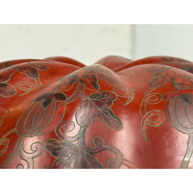 Chaubon Antiques Chinese Red Lacquer Gourd Shaped Box For Sale - Image 10 of 12