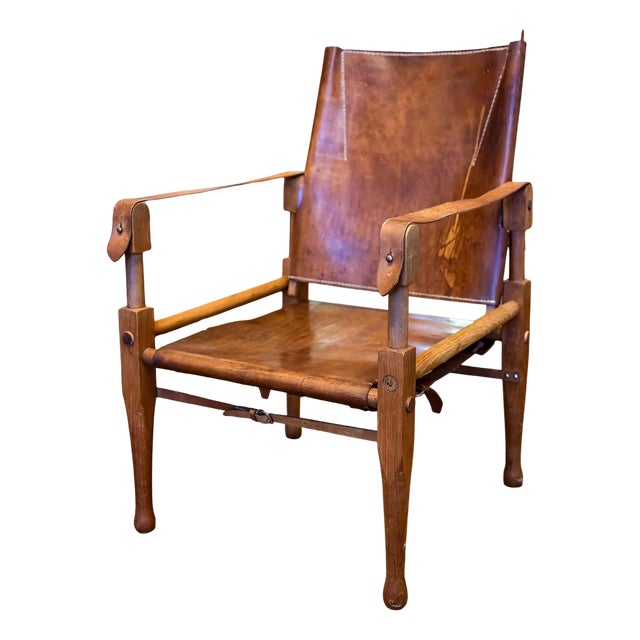 Safari Lounge Chair in Oak and Cognac Leather by Wilhelm Kienzle for Kaare Klint, 1950s For Sale