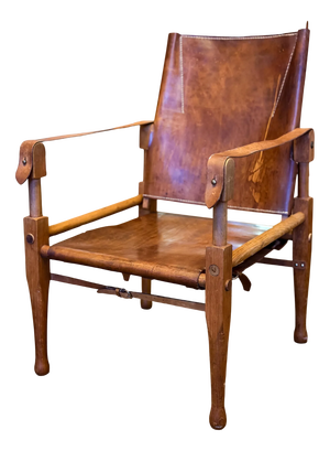 Safari Lounge Chair in Oak and Cognac Leather by Wilhelm Kienzle for Kaare Klint, 1950s