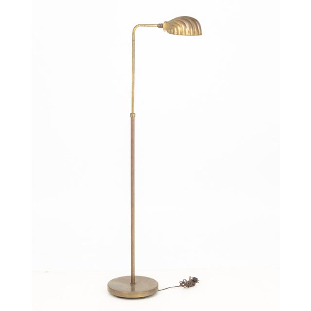 Mid 20th Century Mid-Century Modern Brass Shell Motif Floor Lamp For Sale - Image 5 of 7