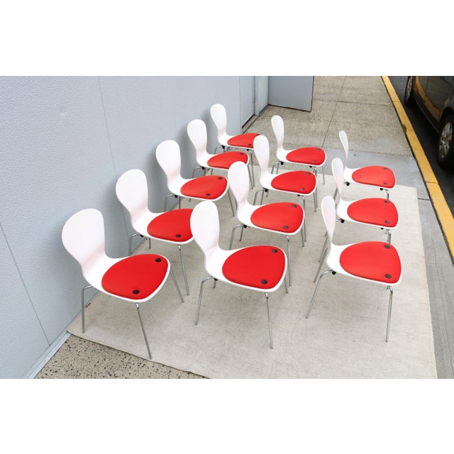 Modern Ross Lovegrove for Knoll Sprite Armless Stacking Dining Chairs, Set of 12 For Sale - Image 11 of 18