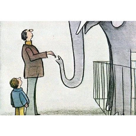 Original vintage New Yorker magazine cover dated March 24, 1980 featuring a Zoo and Elephant theme. Based on an...