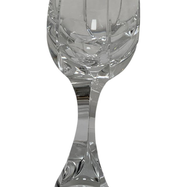 1980s Vintage Baccarat Neptune Crystal Water Goblets Discontinued Signed - Set of 10 For Sale - Image 5 of 6