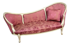 Louis XV Style Chaise Lounge in Lacquered Wood