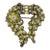 Hollycraft Floral Spring Series 1950s Metal Pin Brooch Green Rhinestones 5196b For Sale