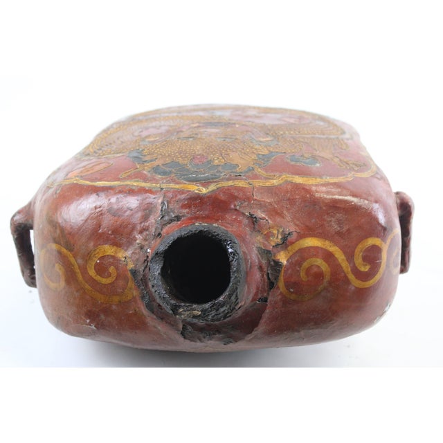 Our Vintage Dragon Design Oil Storage Vessel - A dramatic accent piece, beautifully crafted work. Hand painted on both...