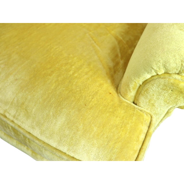Vintage Sunshine Daffodil Yellow Velvet Lounge Chairs - A Pair For Sale - Image 12 of 13