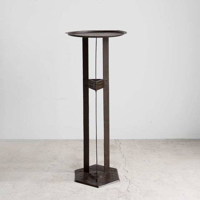 Antique Secessionist Arts and Crafts Iron Side Table by Hugo Berger for Goberg, C. 1900 For Sale - Image 6 of 17