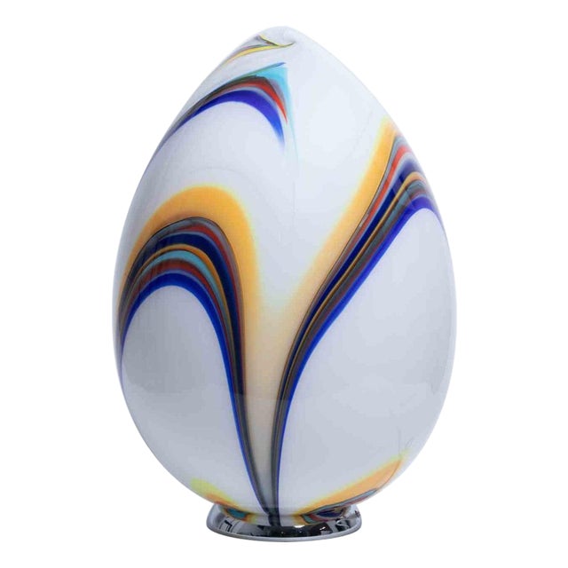 Polychrome Murano Glass Egg Lamp from Simoeng, Italy For Sale