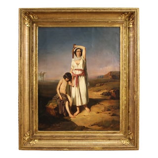 Hagar and Ishmael, 1860, Oil on Canvas, Framed For Sale