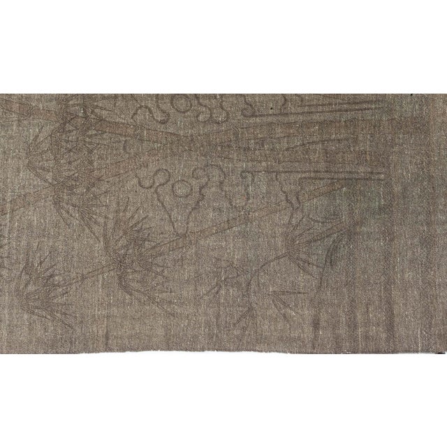 Vintage Kilim Runner with Subtle Bamboo Motif Size: 3'10" × 10'9" (116 × 327 cm) This rare 1940s vintage Kilim runner...