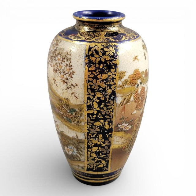 Antique Japanese Meiji Satsuma Vase by Kinkozan Circle, 1890 For Sale - Image 6 of 11