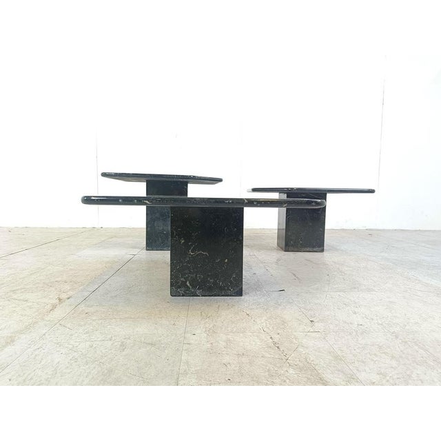 1970s Vintage Marble Nesting Tables, 1970s, Set of 3 For Sale - Image 5 of 12