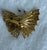 Vintage 1960s Art Nouveau Revival Gold Tone Filigree Butterfly Brooch With Blue Rhinestone Accents For Sale In New York - Image 6 of 7