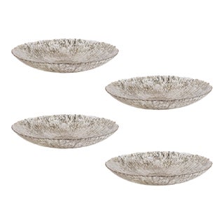 Chiara Fusion Shallow Glass Serving Bowls- Set of 4, Small For Sale