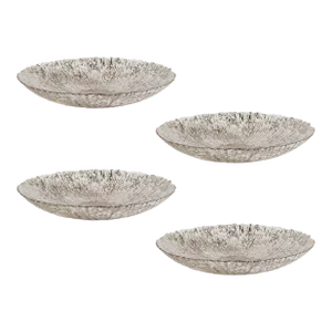 Chiara Fusion Shallow Glass Serving Bowls- Set of 4, Small