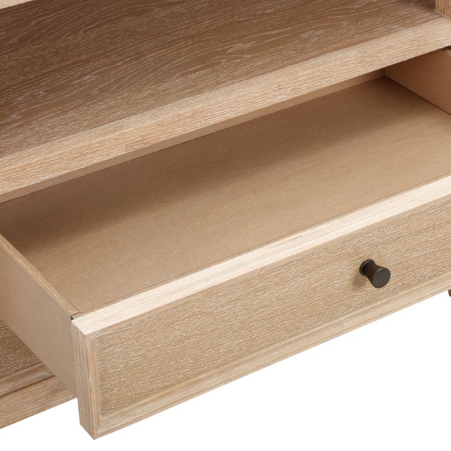 Bristol Park Whitewashed Oak Wood Nightstand For Sale - Image 9 of 9