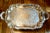 Large Ornate Silver Serving Tray With Handles For Sale - Image 4 of 11