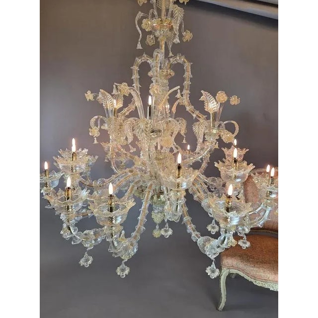 Large 20-Light Murano Glass Chandelier For Sale - Image 11 of 13