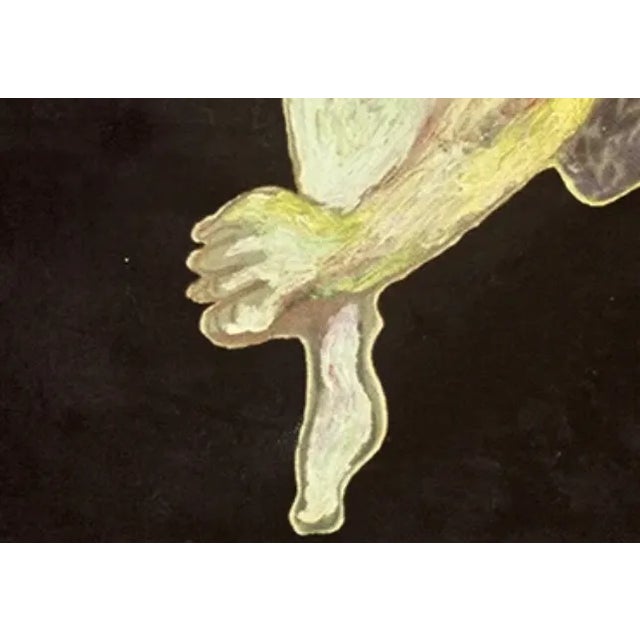 Abstract "Beauty and the Beast", 1995. Contemporary, Abstract, Figurative Oil Painting on Linen by Joe Ginsberg. Black With Accents of Brown, Blue and Yellow. For Sale - Image 3 of 6