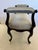 Carved Mahogany Bench With Grey Silk Upholstery For Sale - Image 10 of 11
