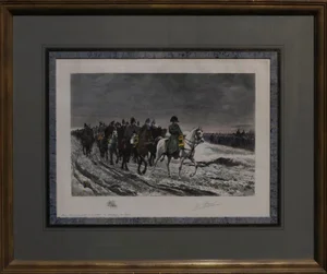 Late 19th Century "La Campagne De Russie" Hand Colored Engraving