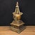 This is an exquisite vintage Tibetan bronze stupa, also known as a chorten, crafted from gilt copper with vibrant...