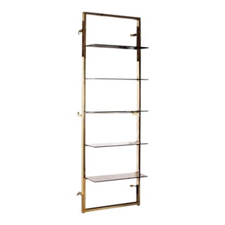 Tesso Brass Metal Wall Mount Bookshelf From Cb2 - 2 Available For Sale